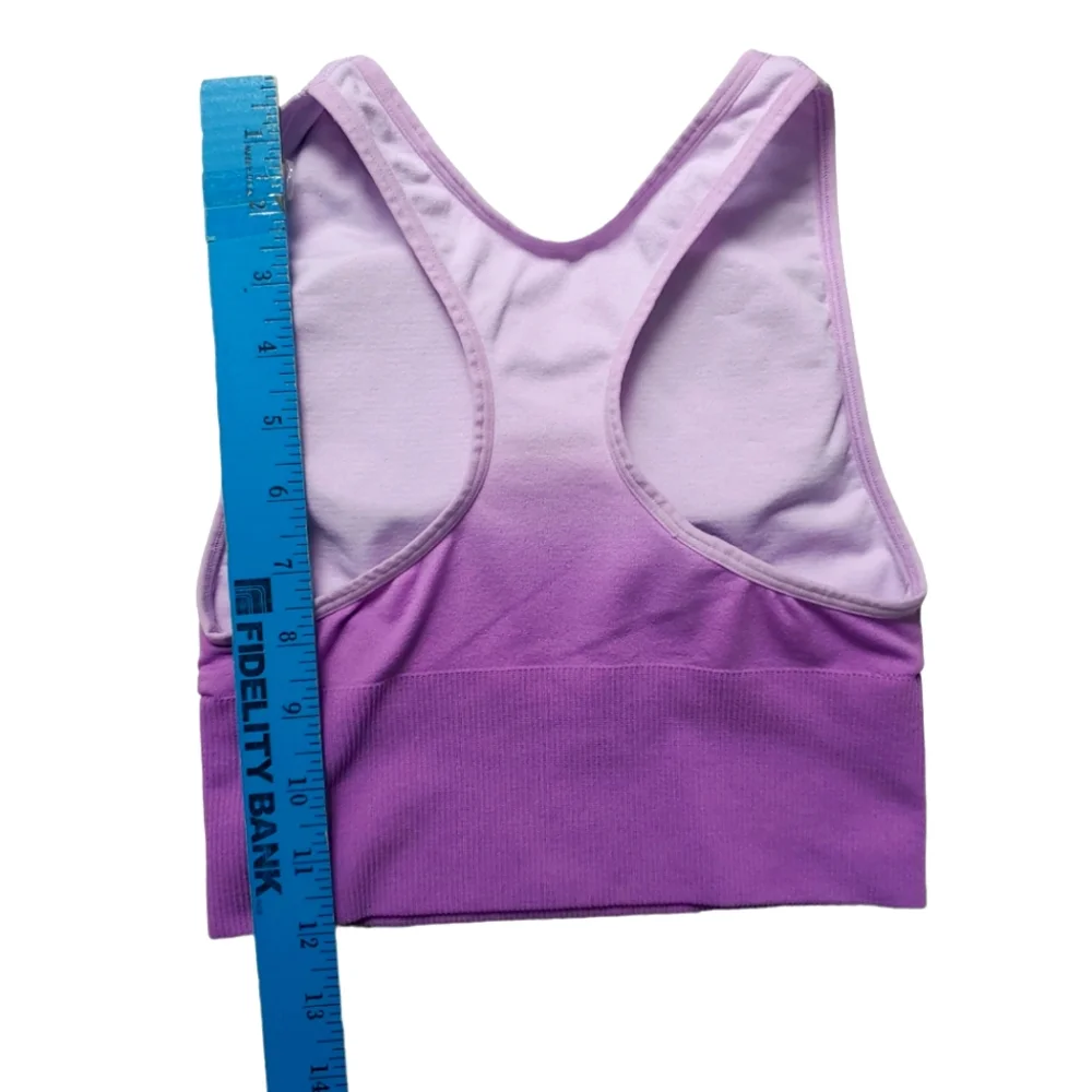 VICTORIA'S SECRET PINK SPORT Racerback Seamless SportsBra Top Lined Ombre XS - Picture 7 of 8